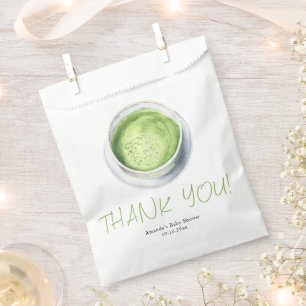 Watercolor Matcha Latte Baby Shower Thank You Favour Bag