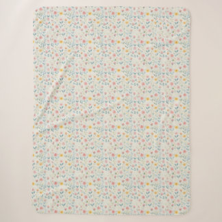 watercolor meadow bloom sherpa blanket