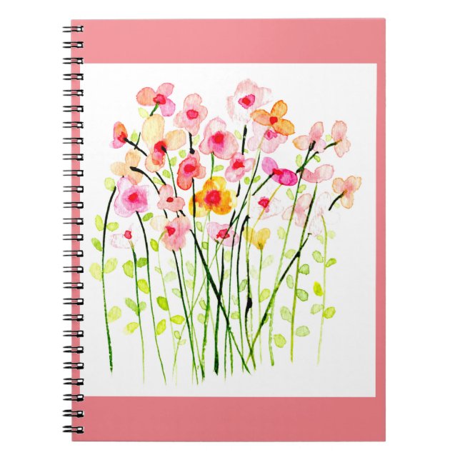 Watercolor meadow blossom notebook (Front)