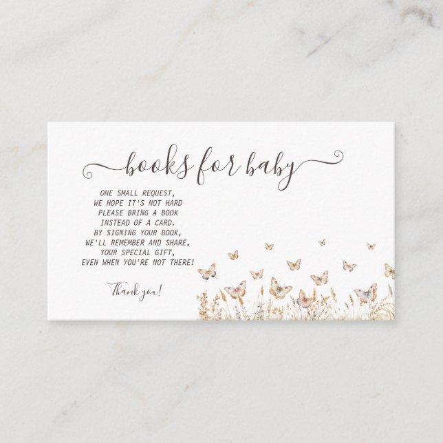 Watercolor Meadow Butterflies Enclosure Card (Front)