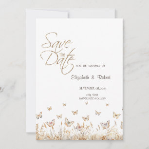 Watercolor Meadow Butterflies Save The Date