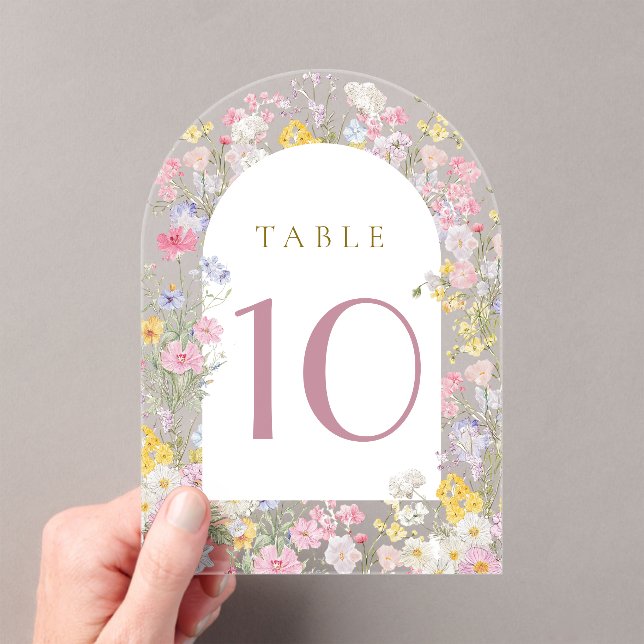  watercolor meadow flowers table number (Insitu (Handheld))