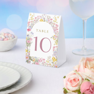  watercolor meadow flowers table number