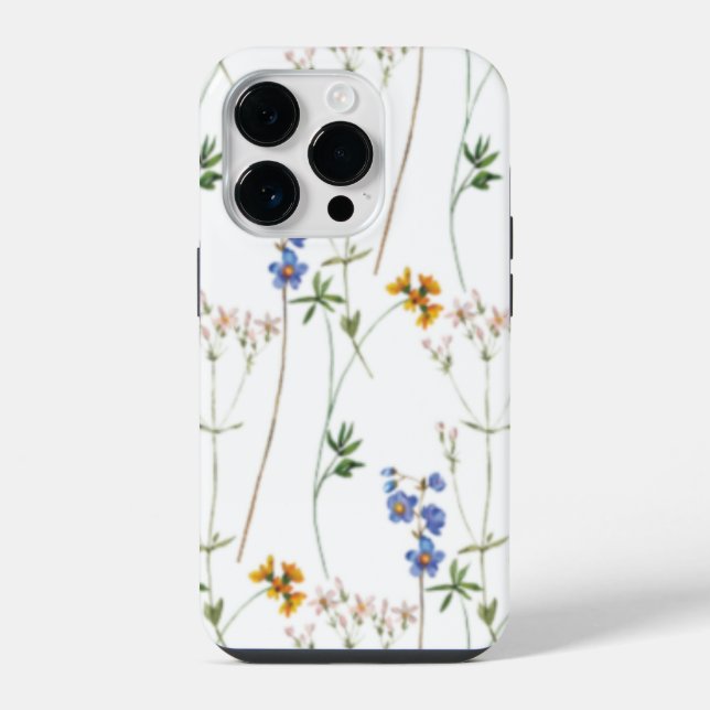 Watercolor Meadow Seamless Pattern iPhone Case (Back)