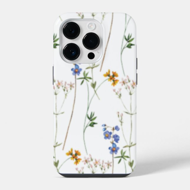 Watercolor Meadow Seamless Pattern iPhone Case (Back)