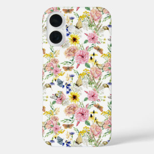 Watercolor Meadow Wild Floral Pattern iPhone 16 Case