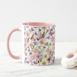 Watercolor Meadow Wild Floral Pattern Mug