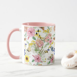 Watercolor Meadow Wild Floral Pattern Mug