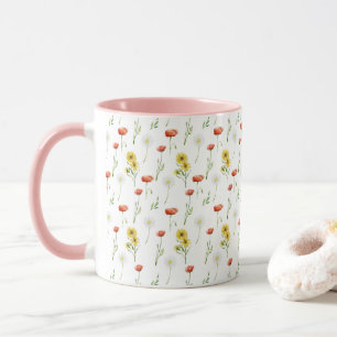 Watercolor Meadow Wild Floral Pattern Mug