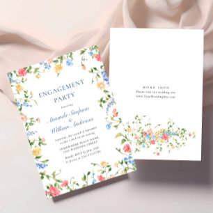 Watercolor Meadow Wildflower Boho ENGAGEMENT PARTY Invitation