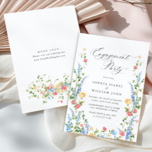 Watercolor Meadow Wildflower Boho ENGAGEMENT PARTY Invitation