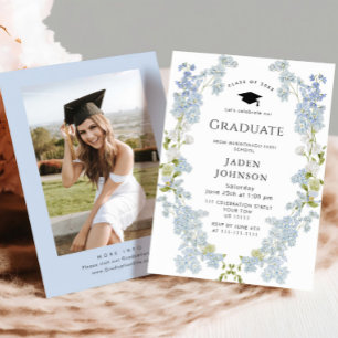 Watercolor Meadow Wildflower Boho Graduation Party Invitation