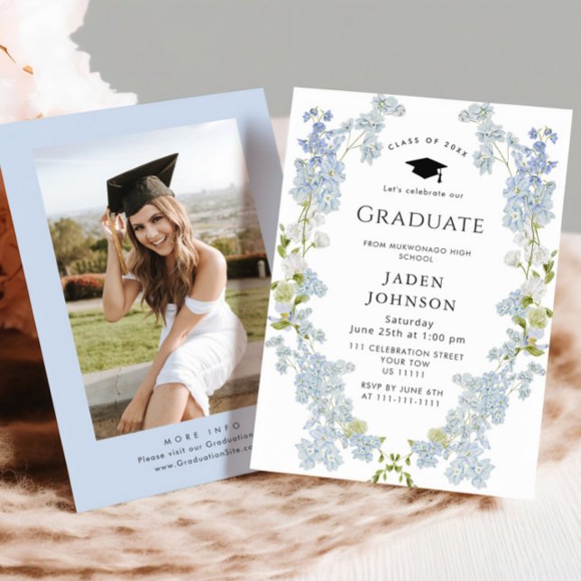 Watercolor Meadow Wildflower Boho Graduation Party Invitation (Creator Uploaded)