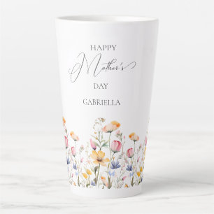 Watercolor Meadow Wildflower Mother's Day Latte Mug