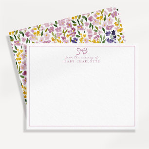 Watercolor Meadow Wildflower Nursery Note Card