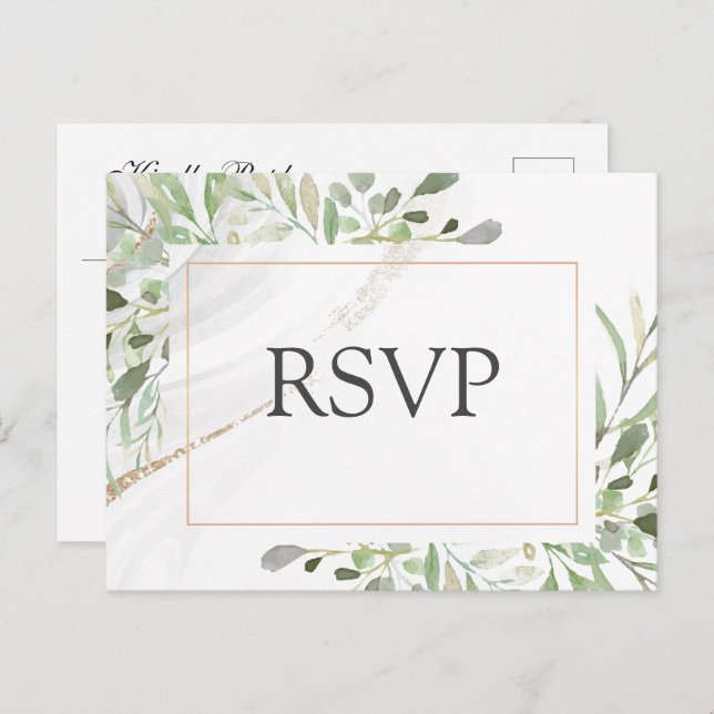 Watercolor Meal Choice RSVP Postcard (Front/Back)