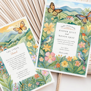 Watercolor Medellín Colombia Nature Wedding Invitation