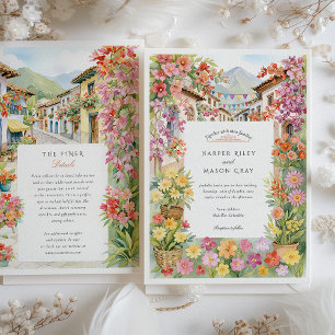 Watercolor Medellín Colombia Wedding Invitation