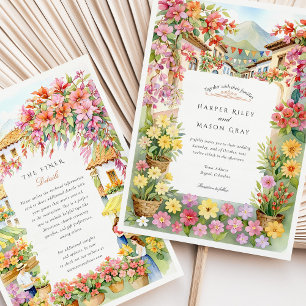 Watercolor Medellín Colombia Wedding Invitation