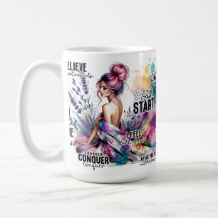 Watercolor Meditation Affirmation Coffee Mug
