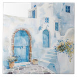 Watercolor Mediterranean  Ceramic Tile<br><div class="desc">Discover unique Mediterranean watercolor design inspiration. Add a touch of elegance and tranquility to your creative projects with these beautiful works.</div>
