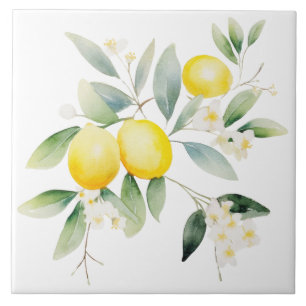 Watercolor Mediterranean  Ceramic Tile