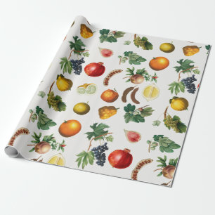 Watercolor Mediterranean Fruit Pattern  Wrapping Paper