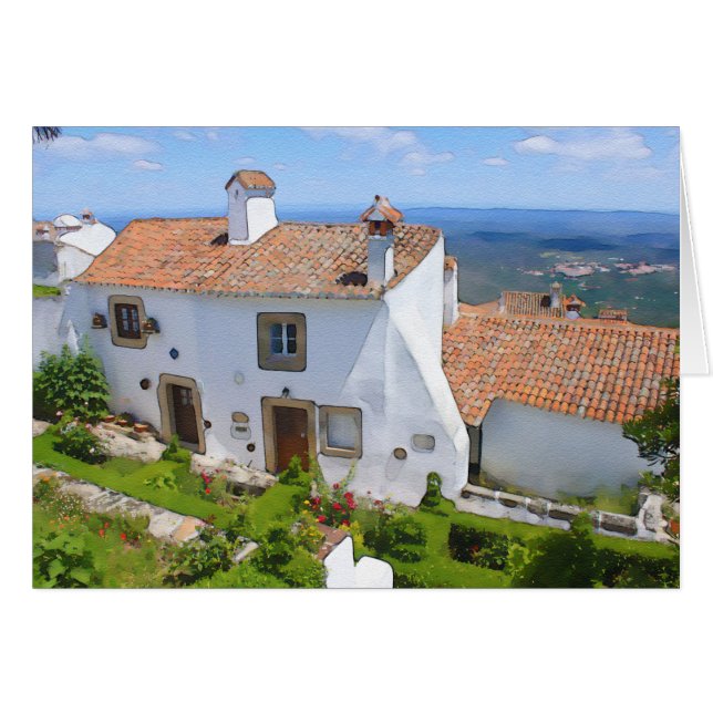 Watercolor Mediterranean house (Front Horizontal)