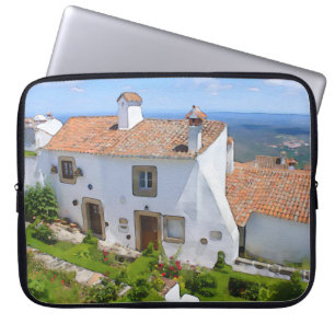 Watercolor Mediterranean house Laptop Sleeve