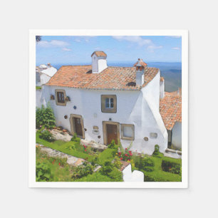 Watercolor Mediterranean house Napkin