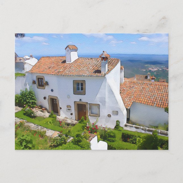 Watercolor Mediterranean house Postcard (Front)