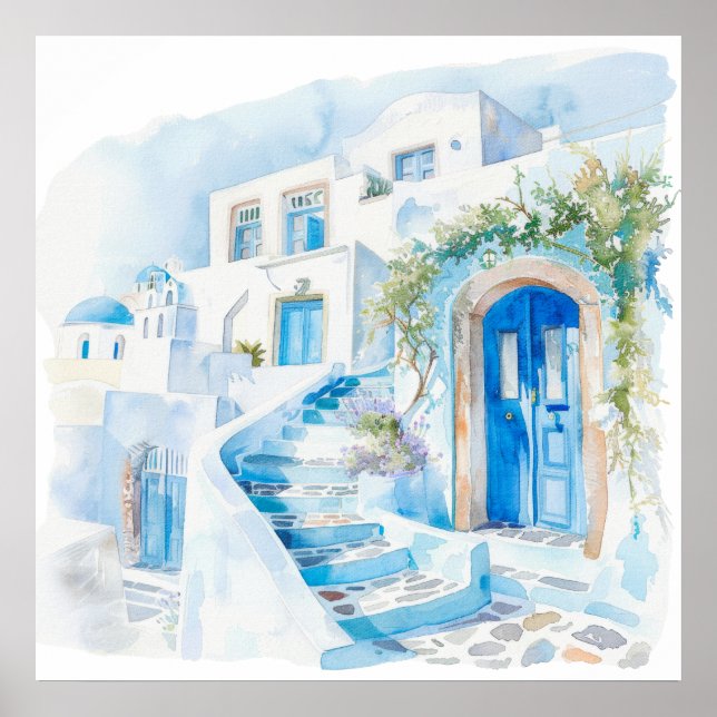 Watercolor Mediterranean  Poster (Front)