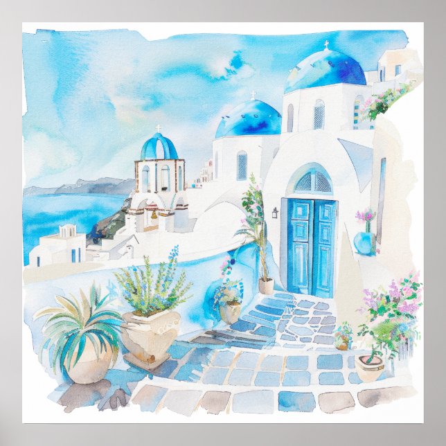 Watercolor Mediterranean  Poster (Front)