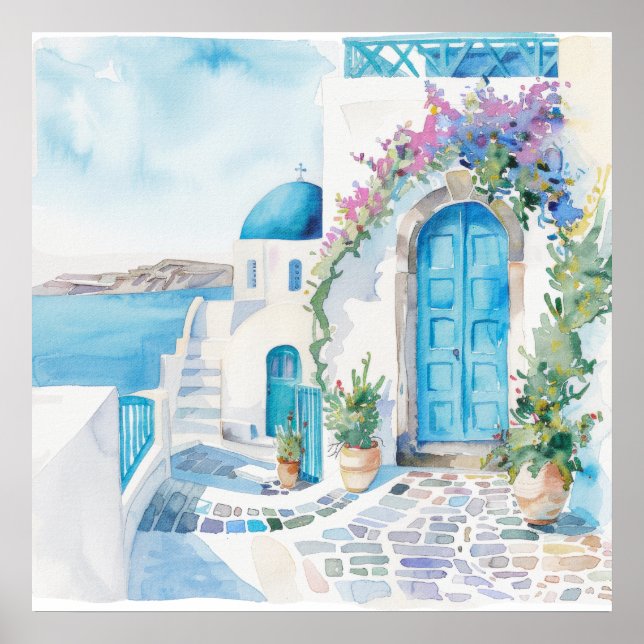 Watercolor Mediterranean  Poster (Front)