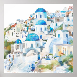 Watercolor Mediterranean  Poster
