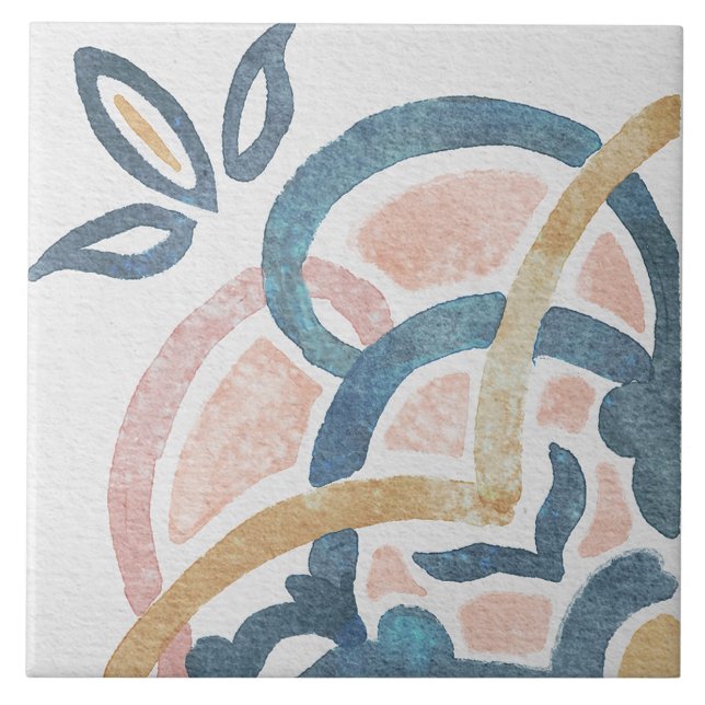 Watercolor Mediterranean Tile  (Front)