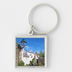 Watercolor Mediterranean village Key Ring