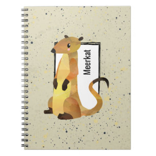 Watercolor Meerkat on a Beige Background Notebook
