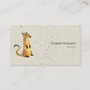 Watercolor Meerkat on a Beige Professional Business Card