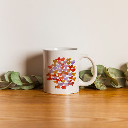 Watercolor melting hearts - retro coffee mug