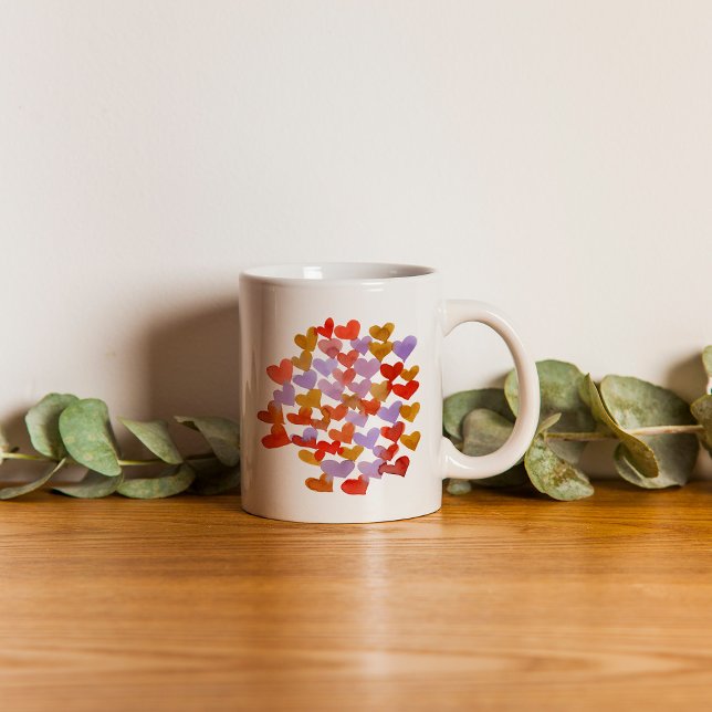 Watercolor melting hearts - retro coffee mug (Creator Uploaded)