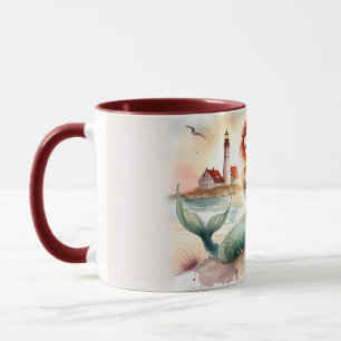 Watercolor Mermaid by Lighthouse Shore Mug