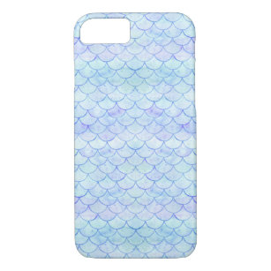 Watercolor Mermaid Fish Scale Pattern Blue Purple Case-Mate iPhone Case