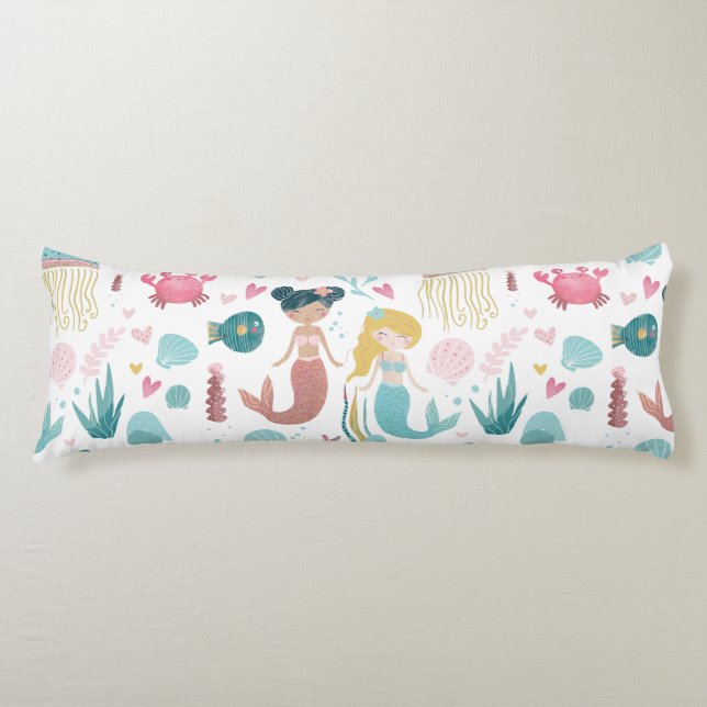 Watercolor Mermaid / girl / room/ decor / pillow (Front)