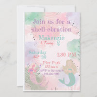Watercolor Mermaid invitation