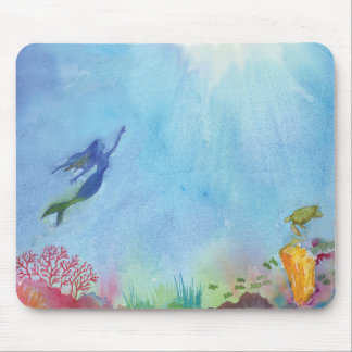 Watercolor Mermaid Mouse Pad