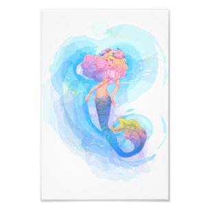 Watercolor Mermaid Poster