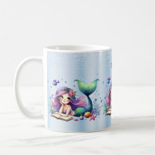 Watercolor Mermaid Sea Life Cute Beautiful Coffee Mug