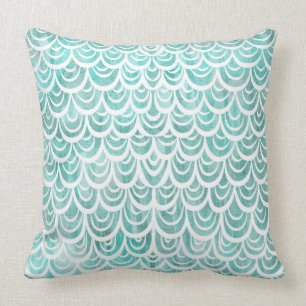 Watercolor Mermaid Turquoise Cushion