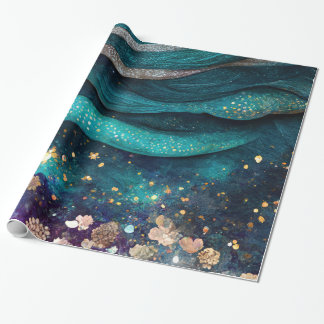 Watercolor mermaid wrapping paper